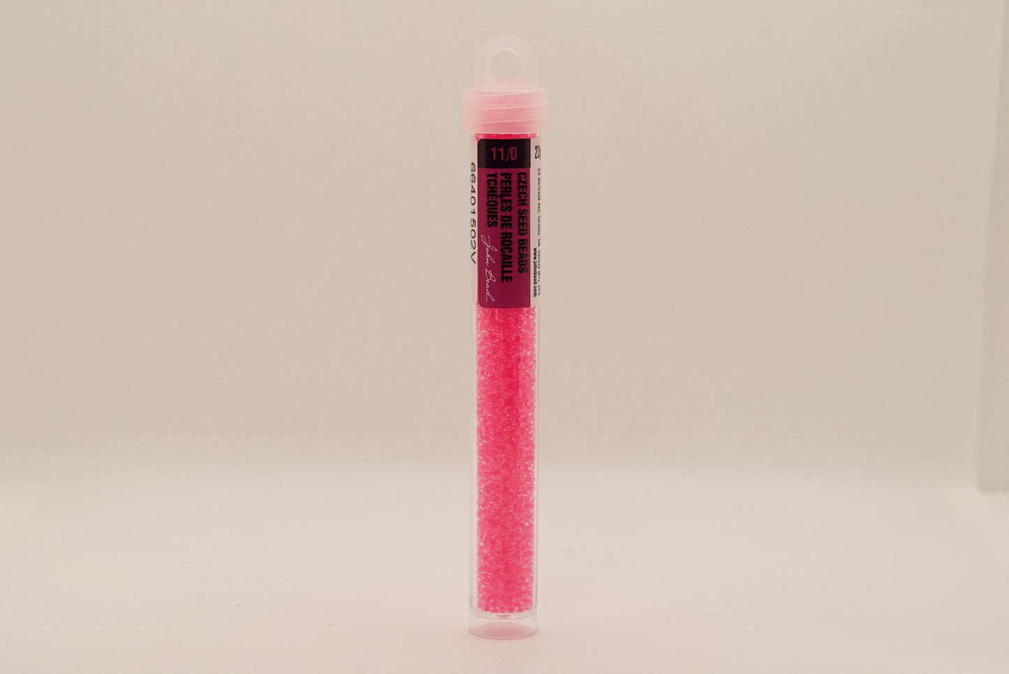 23 - 11/0 Vial Crystal C/L Neon Pink