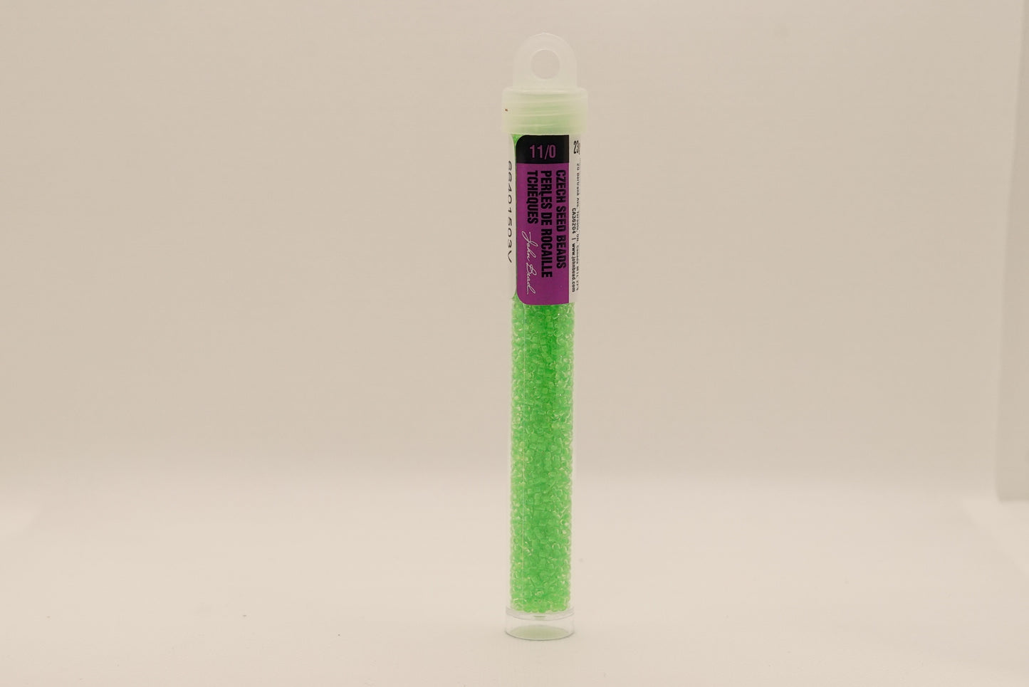 24 - 11/0 Vial Crystal C/L Neon Green
