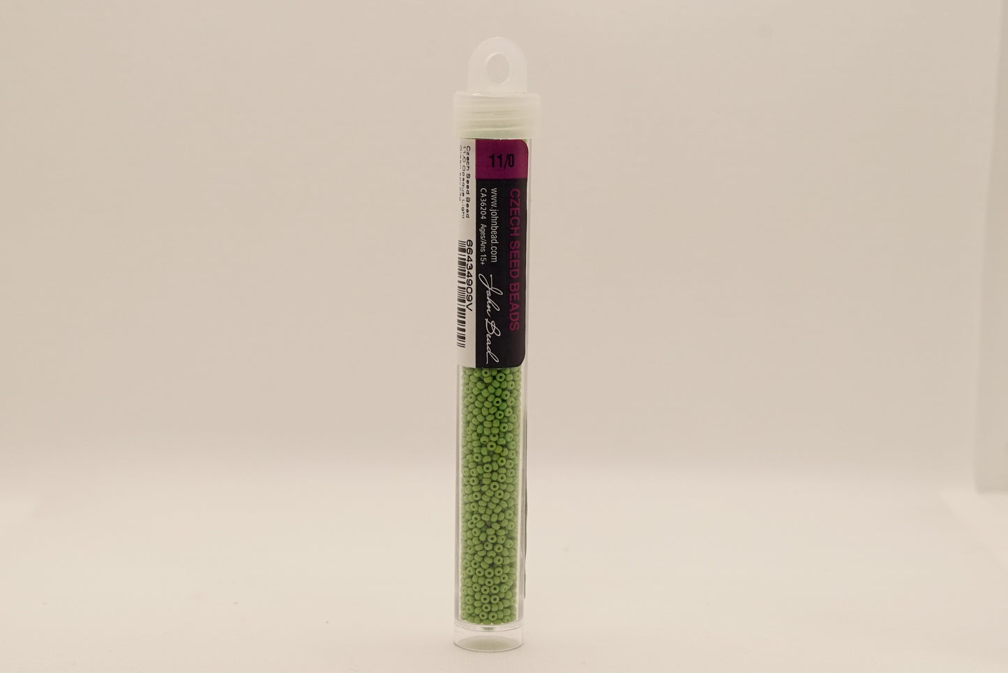 36 - 11/0 Vial Opaque Light Green