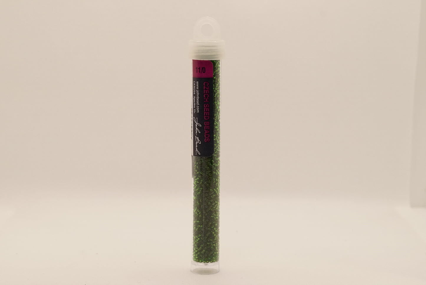 55 - 11/0 Vial Transparent Medium Green