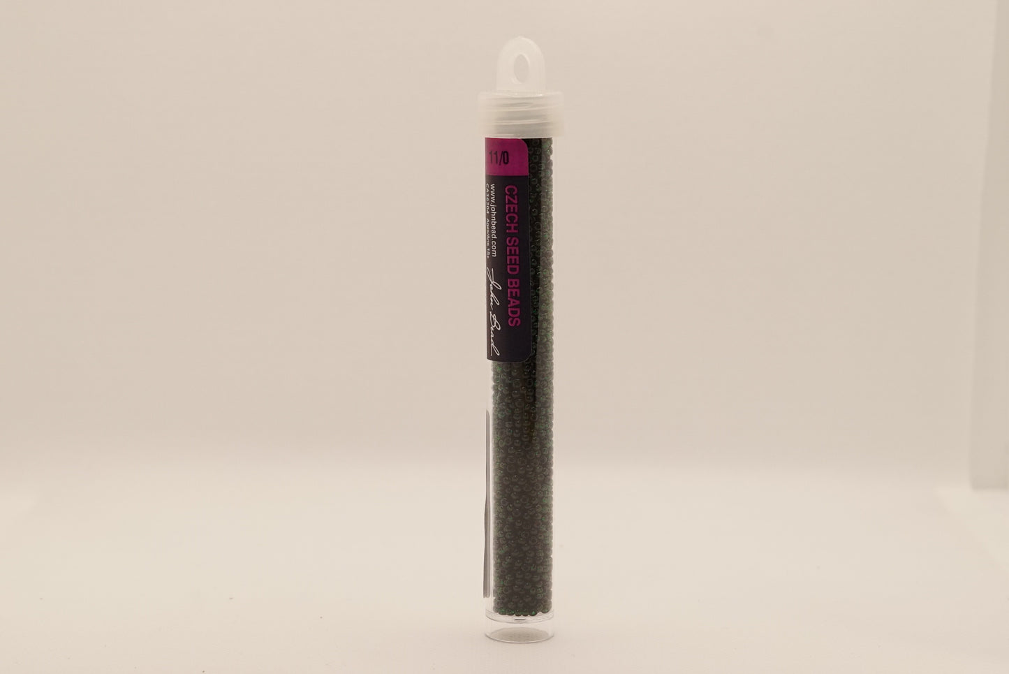 56 - 11/0 Vial Transparent Dark Green
