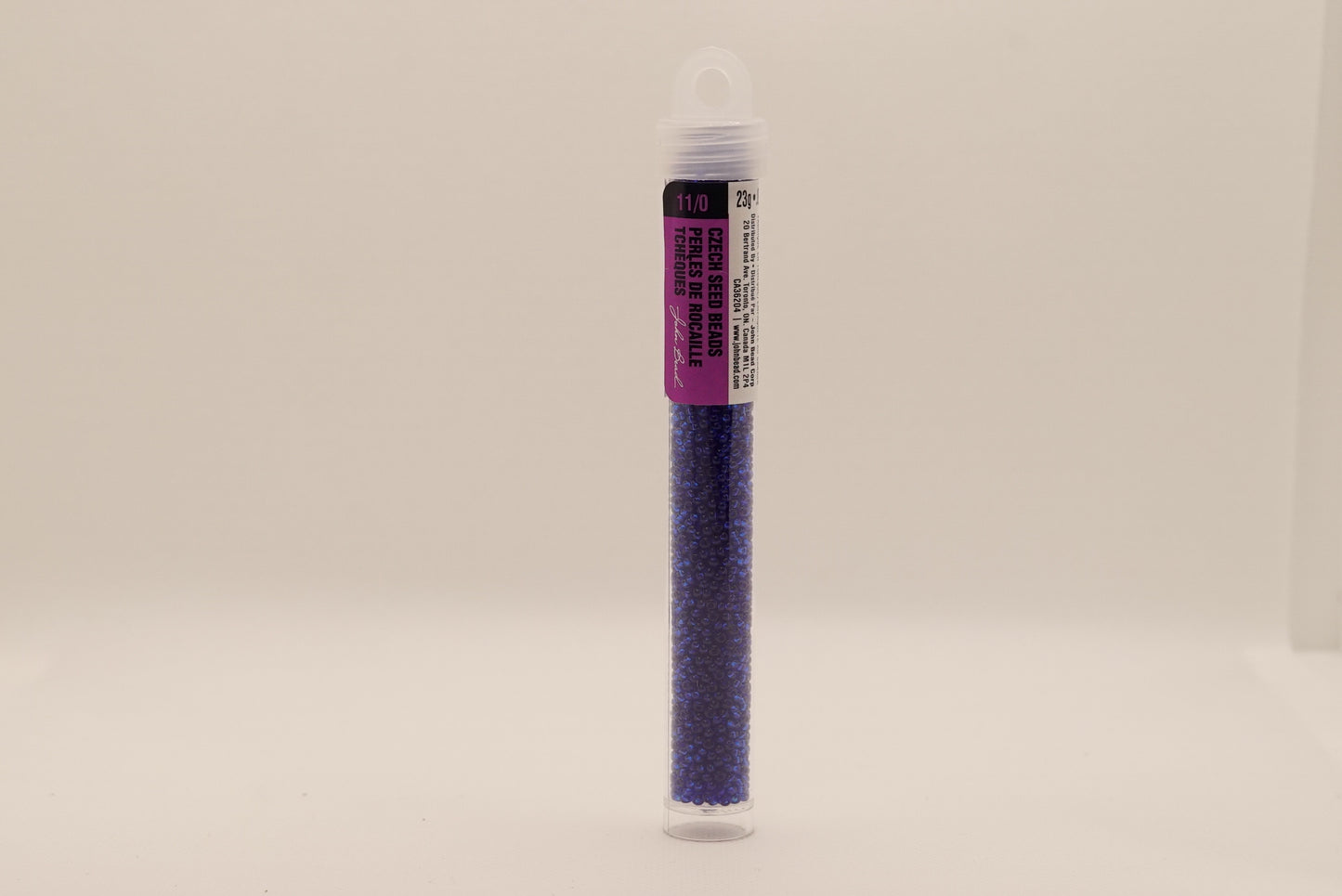 60 - 11/0 Vial Transparent Navy Blue