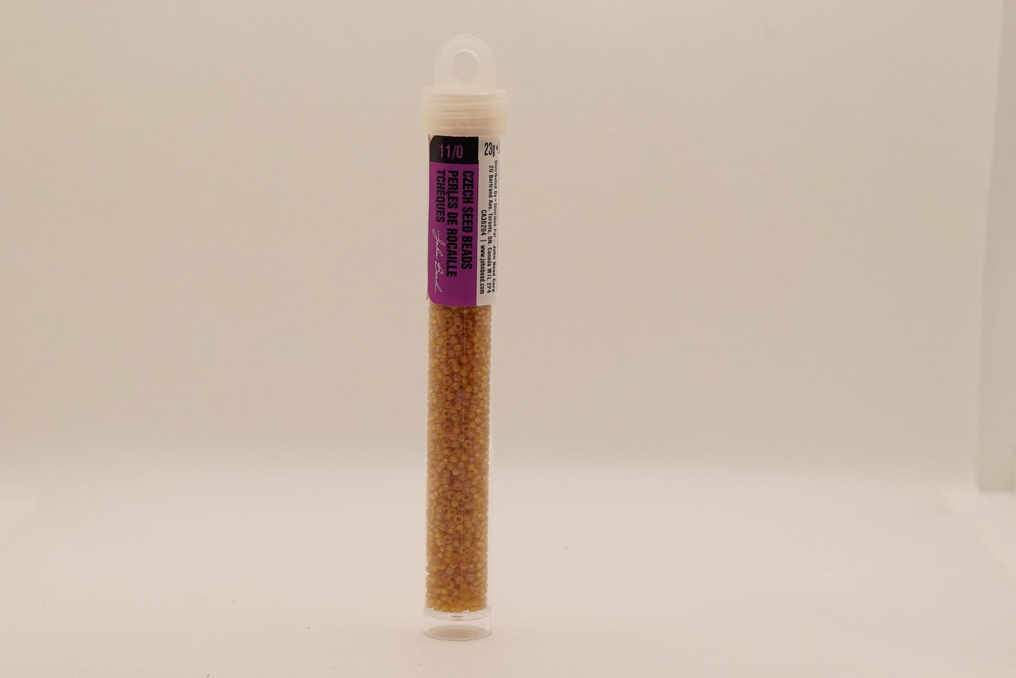 77 - 11/0 Vial Transparent Topaz AB Matt