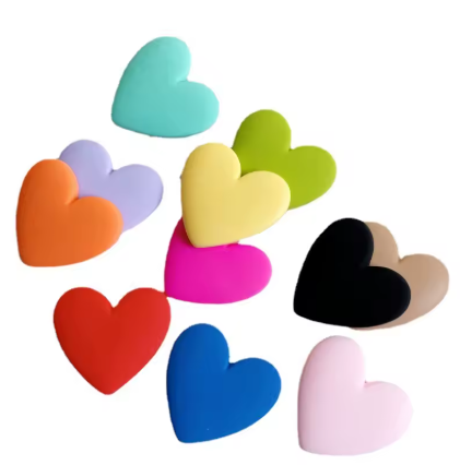 Colorful Love Heart Faltback Resin Cabochon