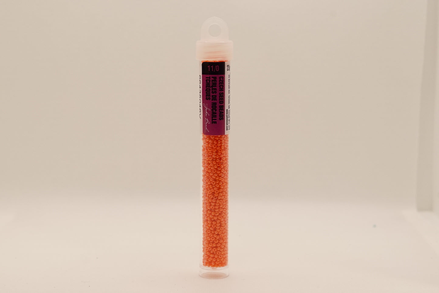 136 - 11/0 Vial Opaque Dark Orange Luster