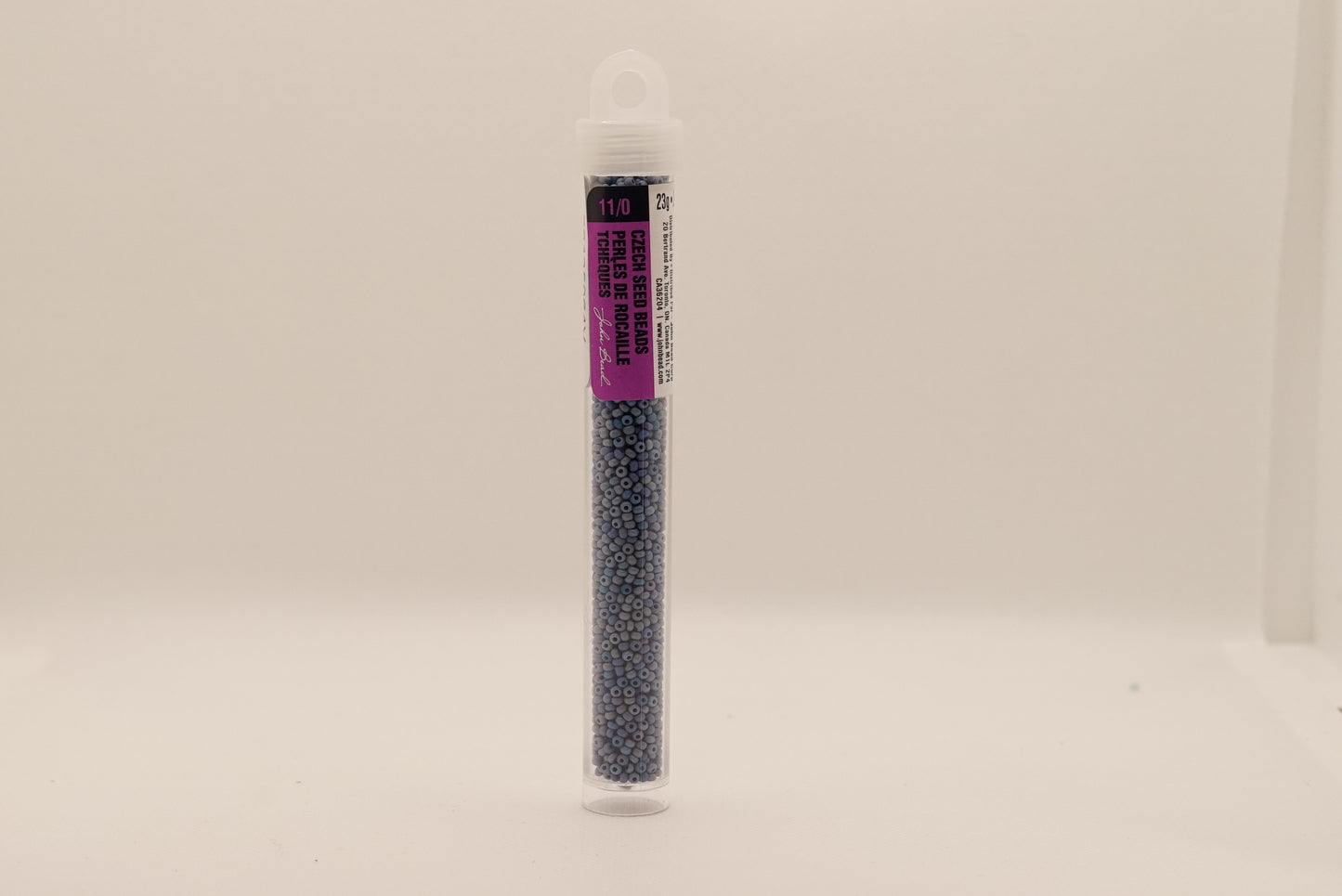 151 - 11/0 Vial Opaque Medium Blue AB Matt