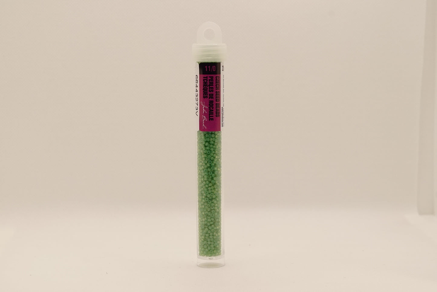 218 - 11/0 Vial Alabaster Dark Green Solgel
