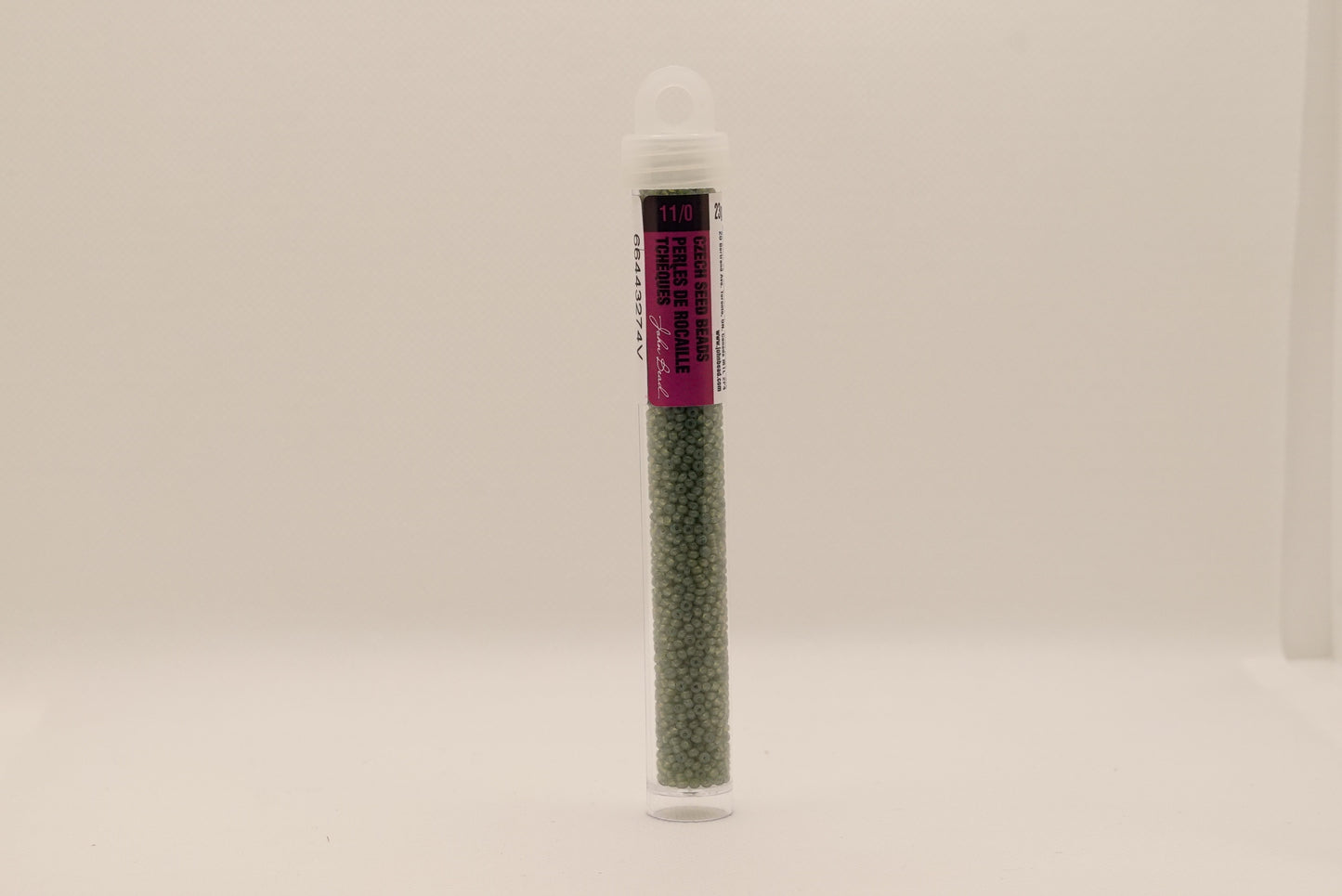 219 - 11/0 Vial Alabaster Eucalyptus Solgel