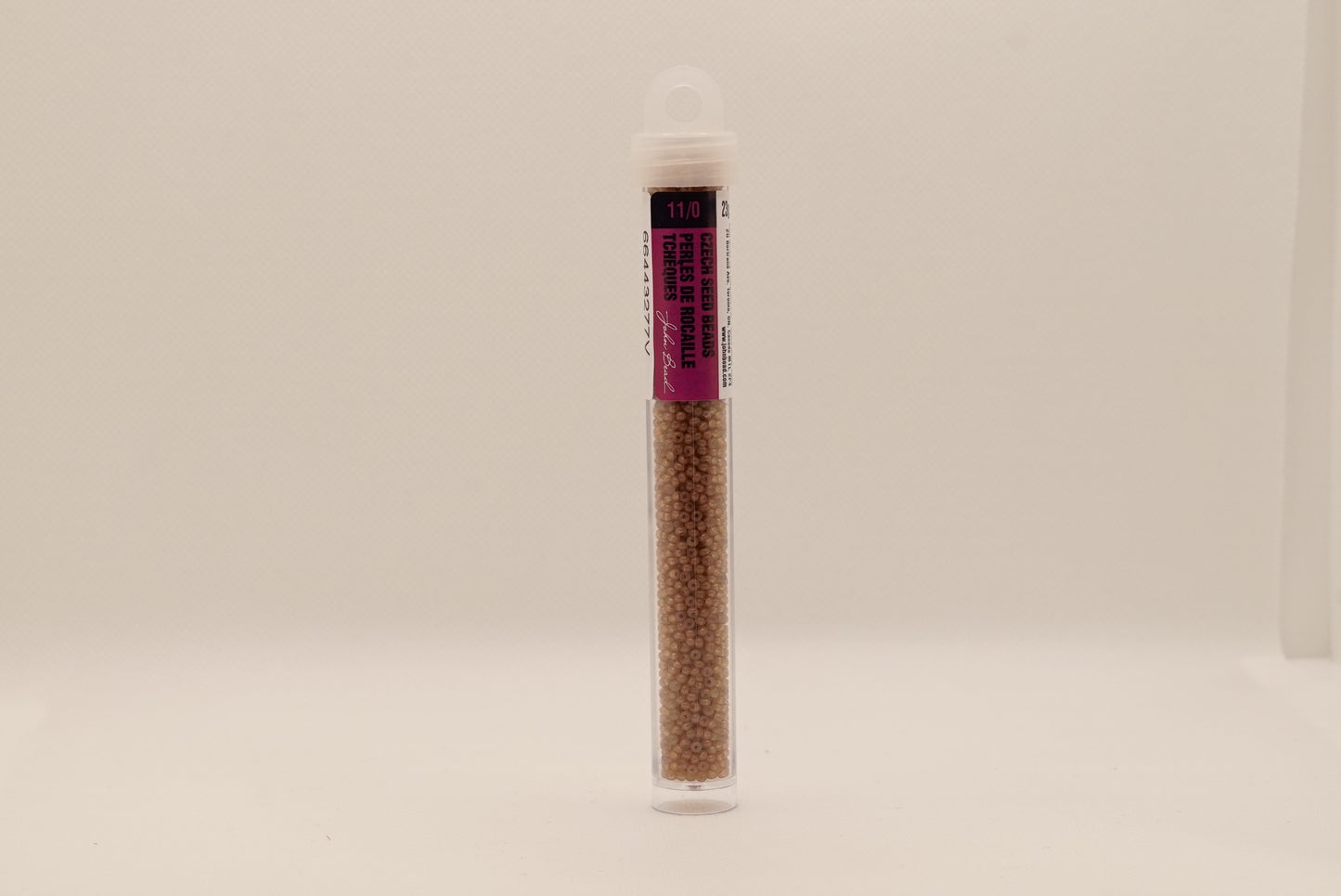 222 - 11/0 Vial Alabaster Medium Brown Solgel