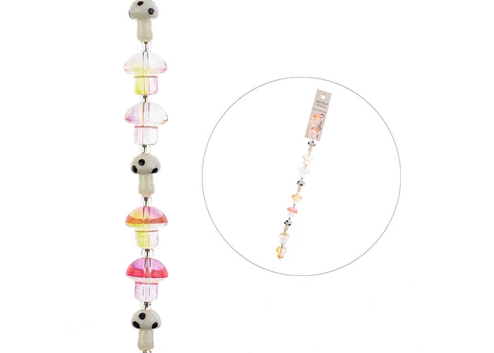 Crystal Lane Bead Strand Mushroom Pink/Yellow
