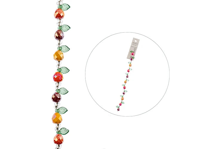 Crystal Lane Bead Strand Pear Mix 1 Leaf Green