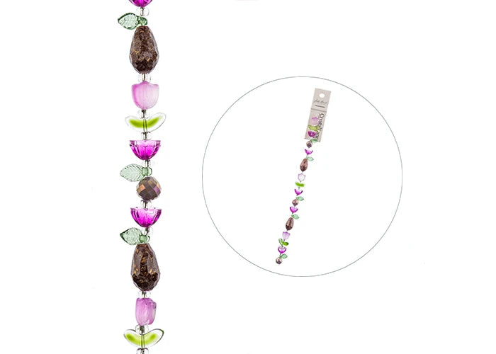 Crystal Lane Bead Strand Tulip Purple Lotus Purple