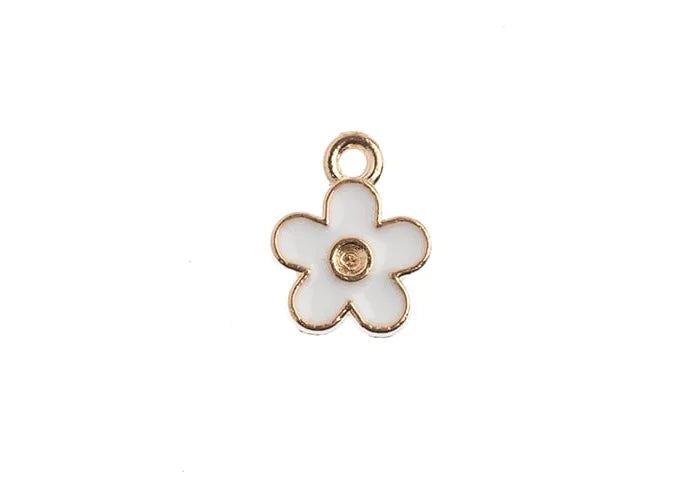 Sweet & Petite Charms 10x12mm Small Flower White 10pcs