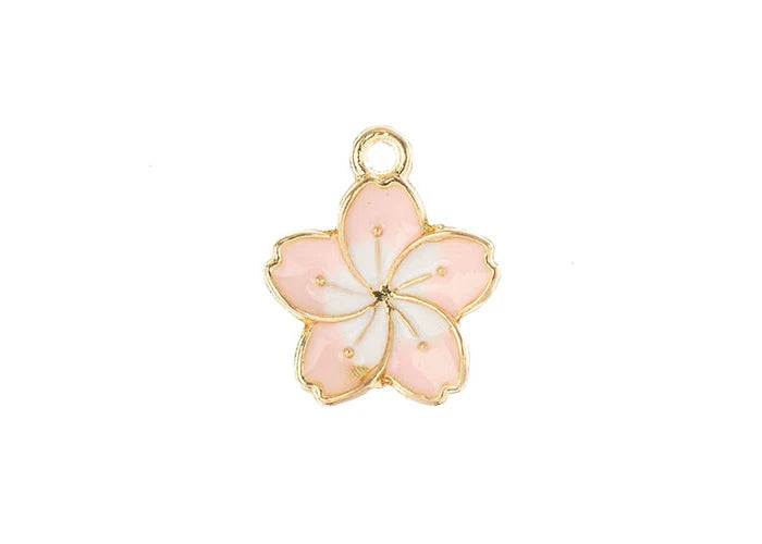 Sweet & Petite Charms 13x16mm Pink Flower 8pcs