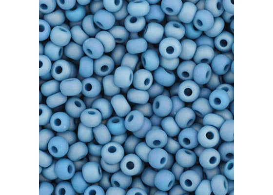 151 - 11/0 Vial Opaque Medium Blue AB Matt