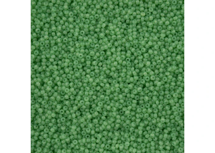 218 - 11/0 Vial Alabaster Dark Green Solgel
