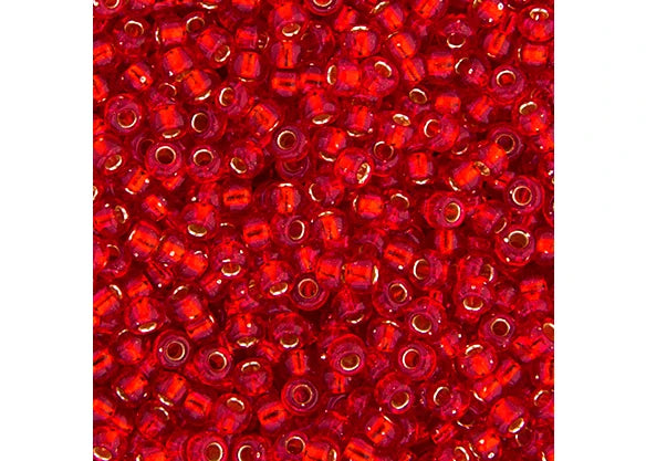 329 - Miyuki Seed Bead 11/0 Flame Red Silver Lined