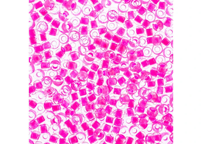 23 - 11/0 Vial Crystal C/L Neon Pink