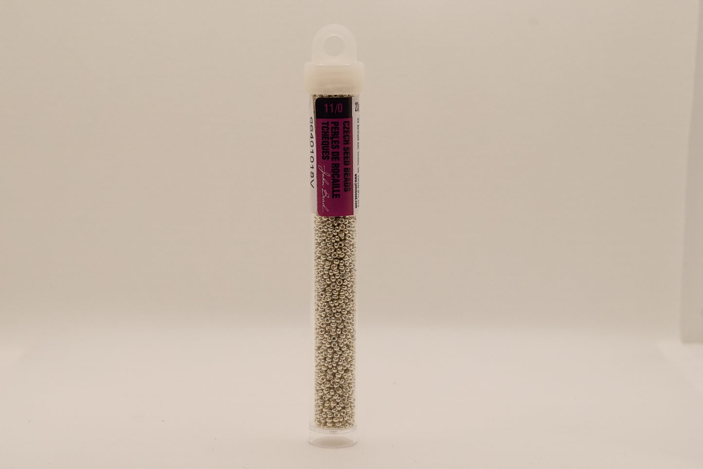 12 - 11/0 Vial Silver Metallic