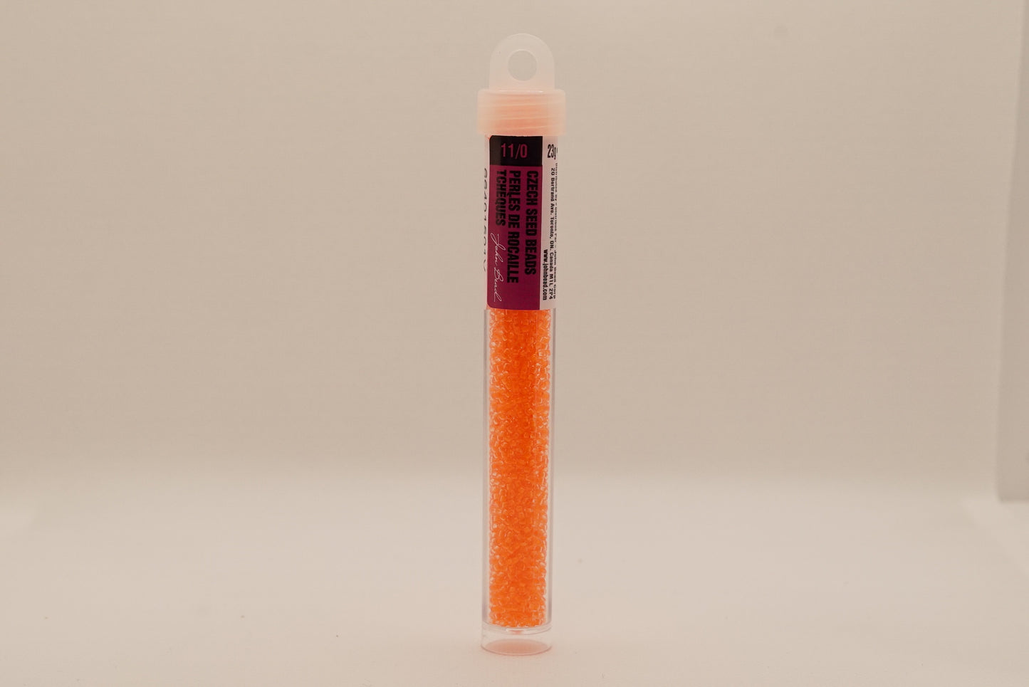 22 - 11/0 Vial Crystal C/L Neon Orange