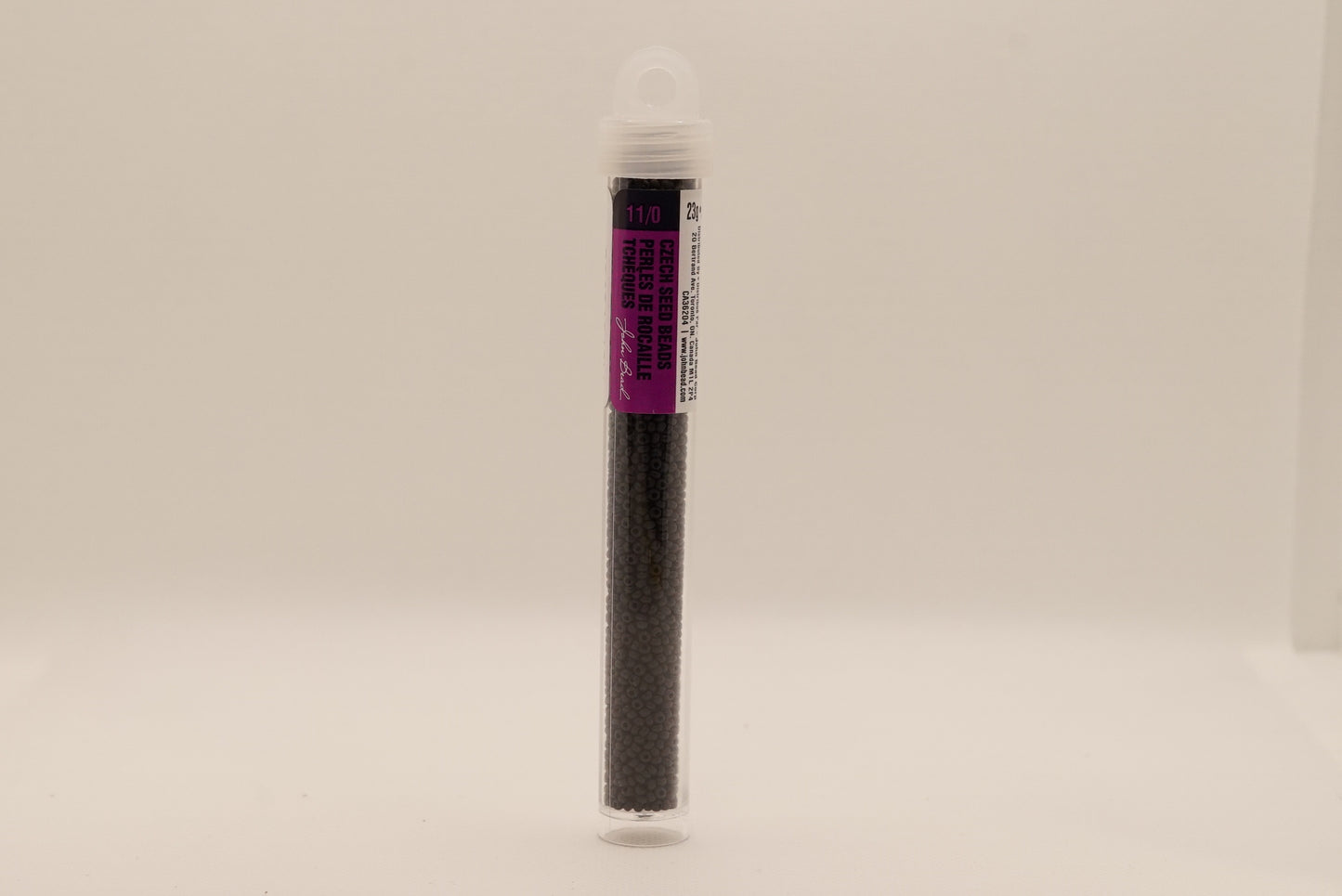 65 - 11/0 Vial Opaque Black Matt