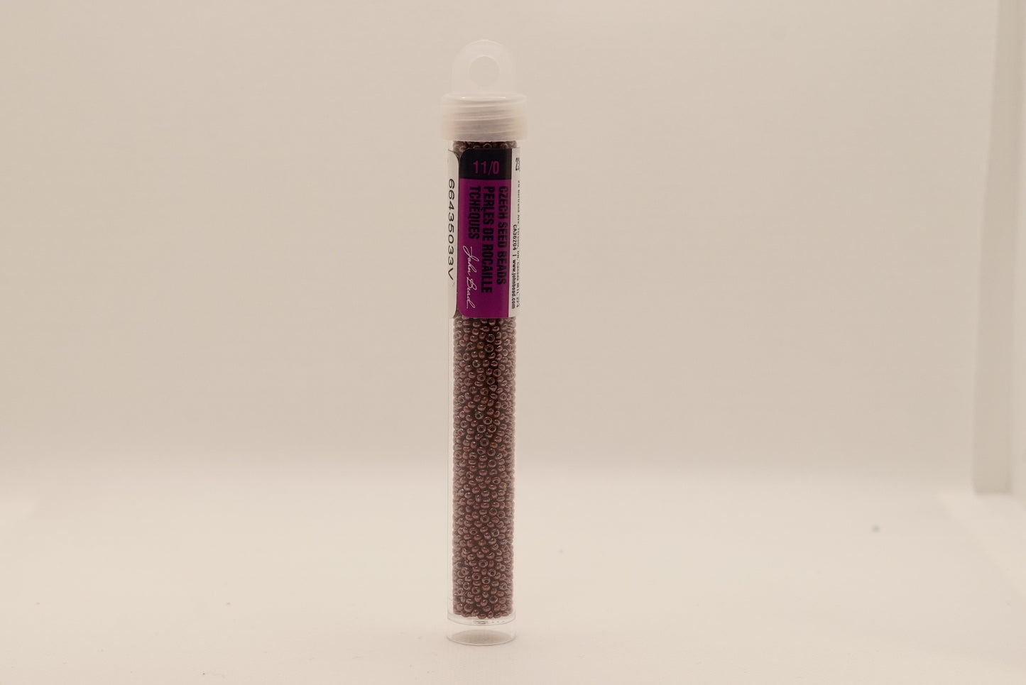 128 - 11/0 Vial Opaque Brown Luster