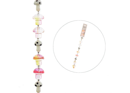 Crystal Lane Bead Strand Mushroom Pink/Yellow