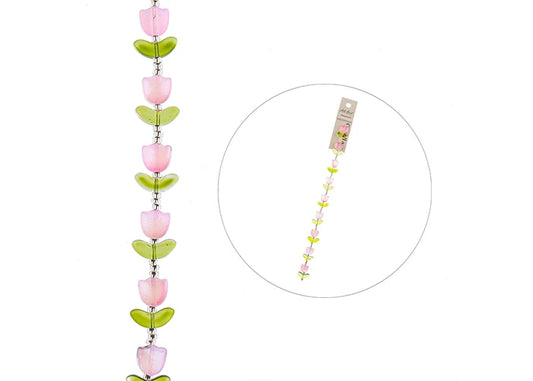 Crystal Lane Bead Strand Tulip Pink