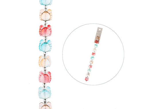 Crystal Lane Flower 7in Bead Strand Crab Shapes Mix