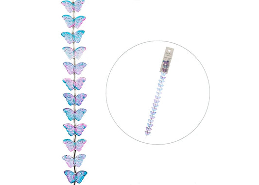 Crystal Lane Bead Strand Butterflies Blue and Purple