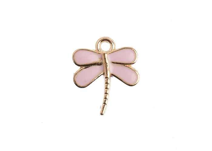 Sweet & Petite Charms 13x16mm Dragonfly Pink 10pcs