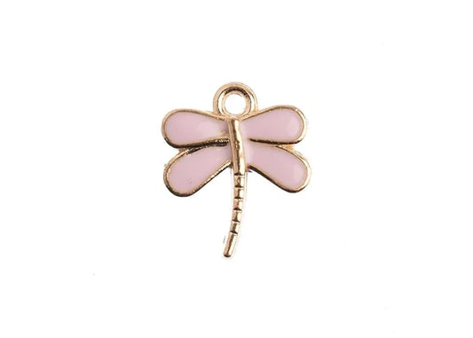 Sweet & Petite Charms 13x16mm Dragonfly Pink 10pcs