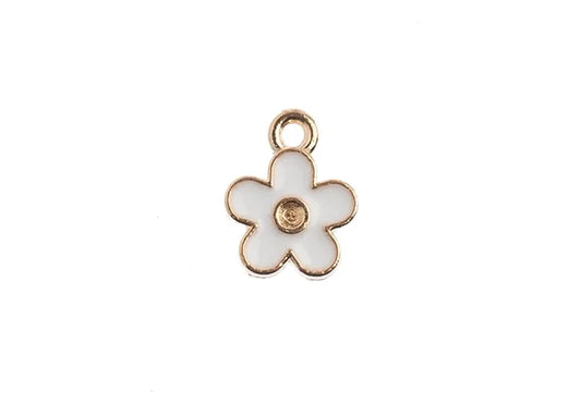 Sweet & Petite Charms 10x12mm Small Flower White 10pcs