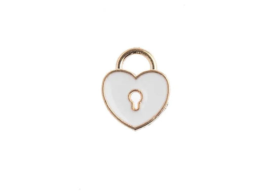 Sweet & Petite Charms 11x13mm Heart Locket White 10pcs