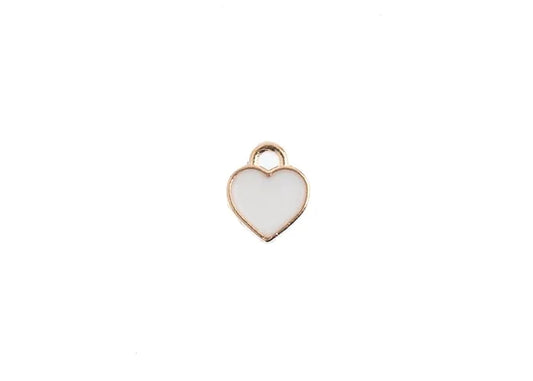 Sweet & Petite Charms 7x8mm Small Hearts White 10pcs