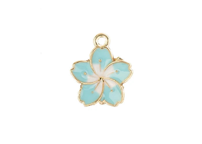 Sweet & Petite Charms 13x16mm Blue Flower 8pcs