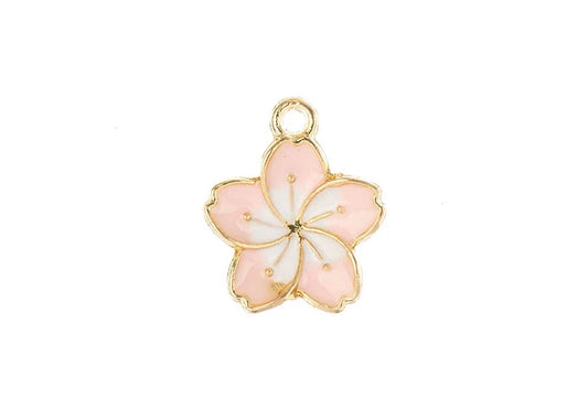 Sweet & Petite Charms 13x16mm Pink Flower 8pcs