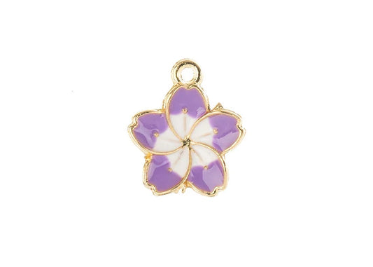 Sweet & Petite Charms 13x16mm Purple Flower 8pcs