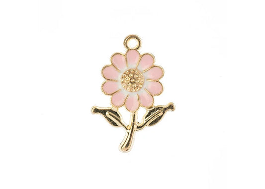 Sweet & Petite Charms 27x19.5mm Daisy Pink 8pcs