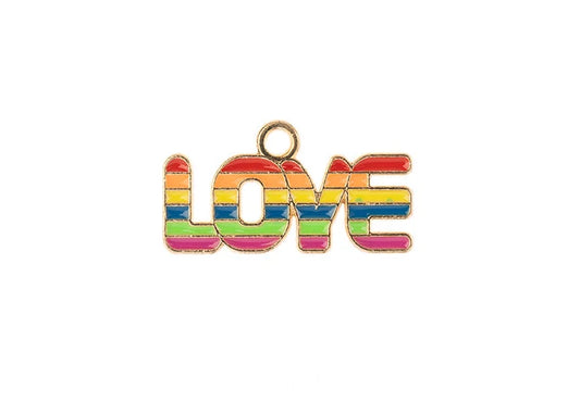 Sweet & Petite Charms 12x22mm Rainbow Love 8pcs