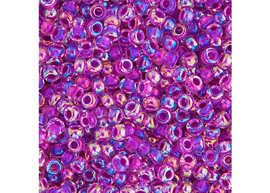 390 - Miyuki Seed Bead 11/0 Magenta AB Lined-Dyed