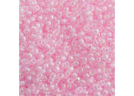 392 - Miyuki Seed Bead 11/0 Pink Lined Crystal AB