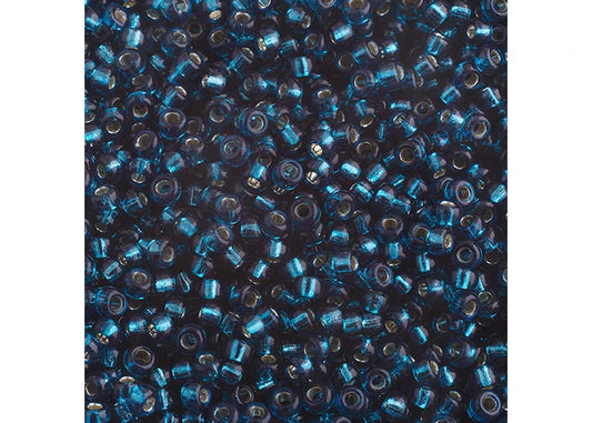 480 - Miyuki Seed Bead 11/0 Blue Zircon Silver lined Dyed