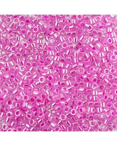 Miyuki Delica 11/0 Crystal Fuchsia Ceylon Lined-Dyed