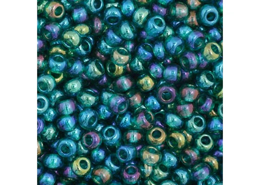 72 - 11/0 Vial Transparent Teal AB