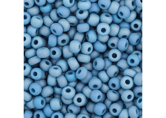 151 - 11/0 Vial Opaque Medium Blue AB Matt