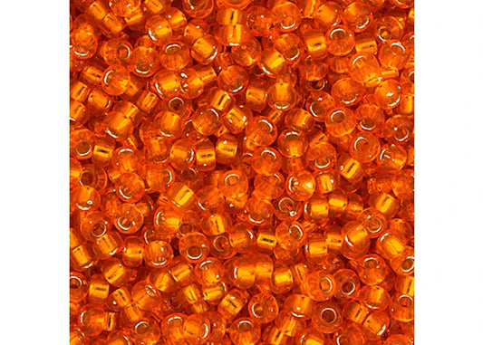 328 - Miyuki Seed Bead 11/0 Orange Silver Lined