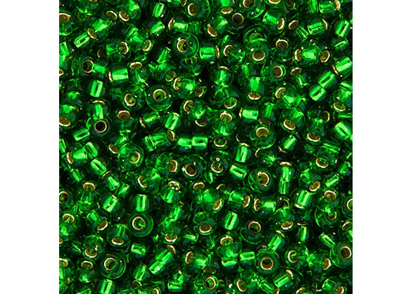 334 - Miyuki Seed Bead 11/0 Green Silver Lined
