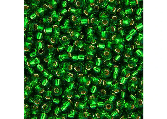 334 - Miyuki Seed Bead 11/0 Green Silver Lined