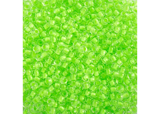 24 - 11/0 Vial Crystal C/L Neon Green